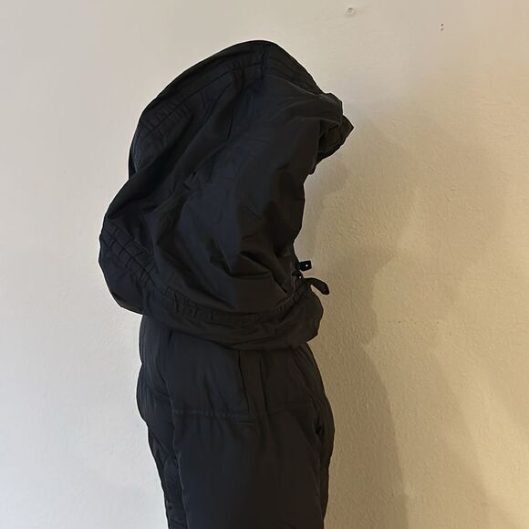 Add Down sz 6 long black Icon 10 hooded zip front coat great preowned condition - Picture 6 of 11
